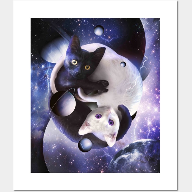 Cosmic Yin Yang Cats Wall Art by Random Galaxy